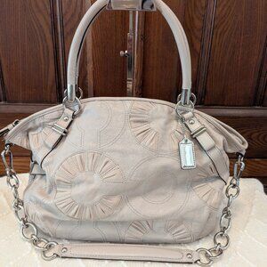Coach Madison Sophia Embellished Leather Bone Satchel 16343 EUC